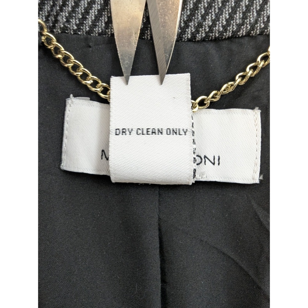 Magaschoni Gray And Black Herringbone Single Button Blazer Women's Size Small - Picture 7 of 7